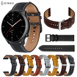 22mm Leather Watchband Strap for Xiaomi Huami Amazfit GTR 4/3/2/2e/GTR 47mm/Pace Stratos 3 2 2S Smart Watch Band