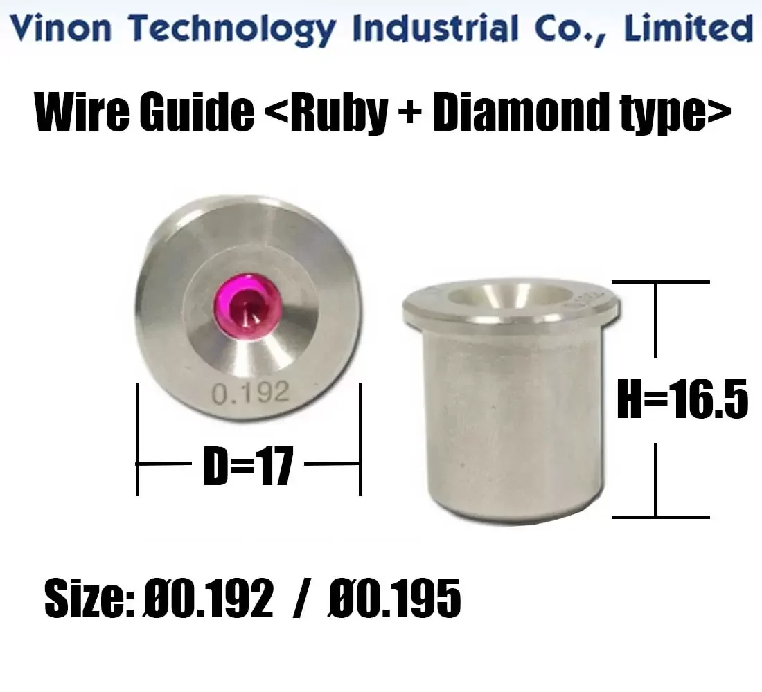 Ø0.195mm EDM Parts Ruby Guide (Ruby+Diamond type) used for Beijing AGIE Medium Speed Wire Cutting Machines