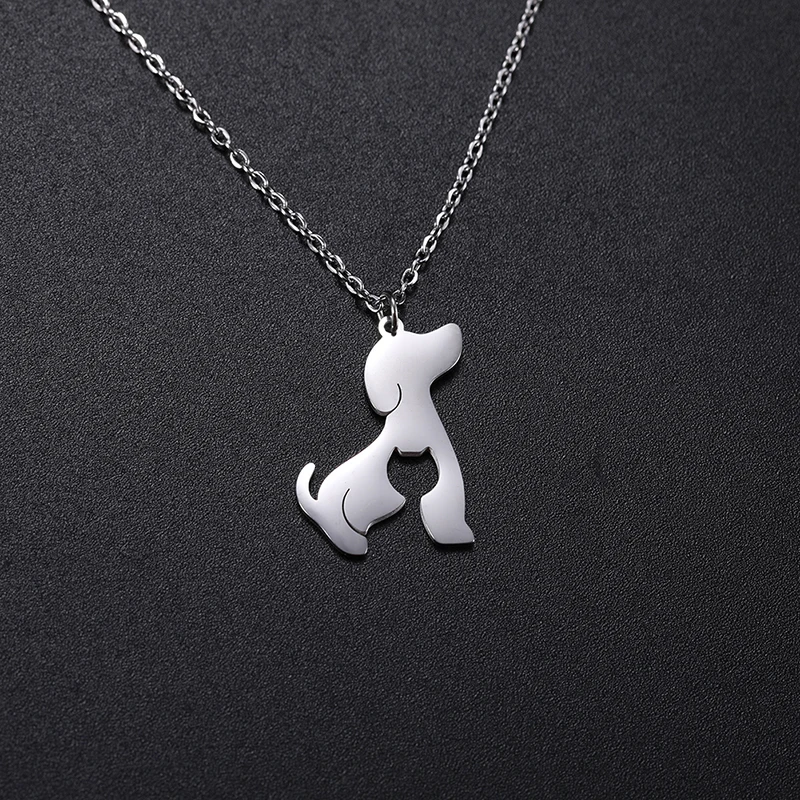 Cazador Hunde- und Katzen-Tieranhänger, süße Kätzchen-Halskette, goldfarben, Edelstahlkette, Halsketten für Frauen, Geburtstagsgeschenk, Schmuck