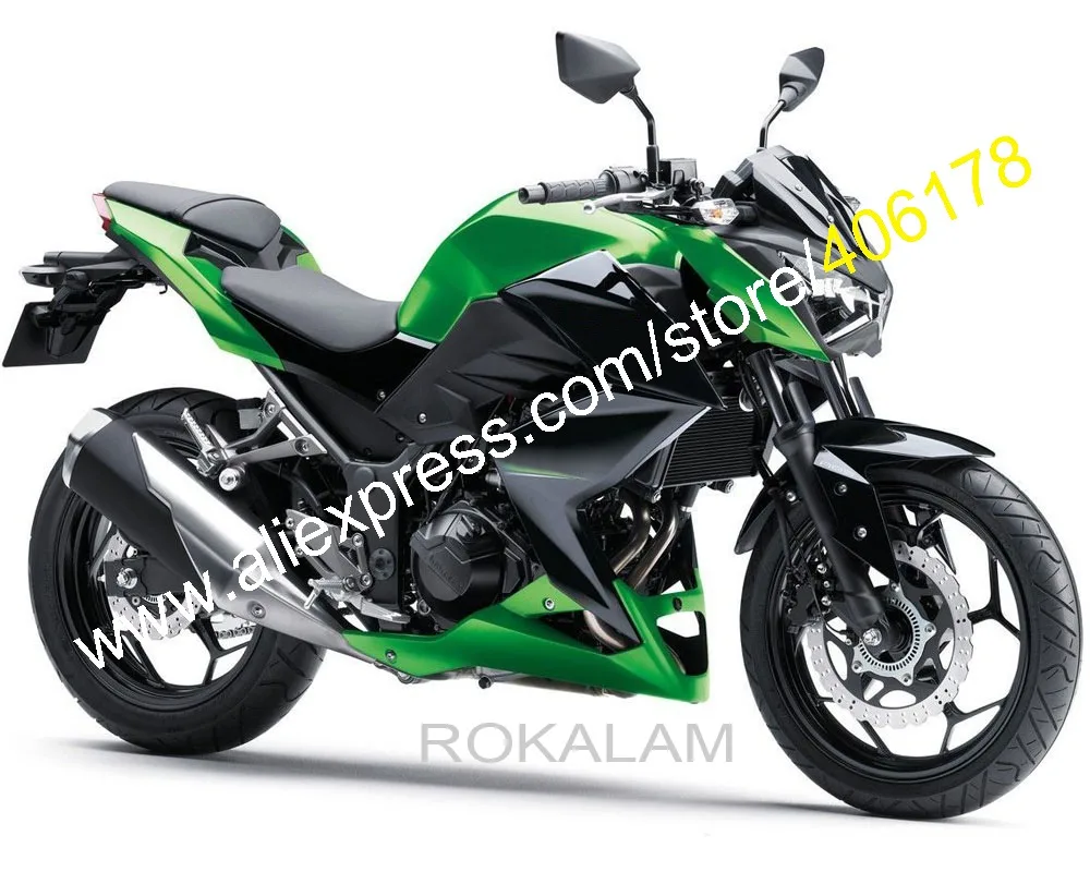 

Для Kawasaki Z250 2015-2016 Z 250 Z300 15-16 Z300 зеленый черный комплект обтекателя мотоцикла (литье под давлением)