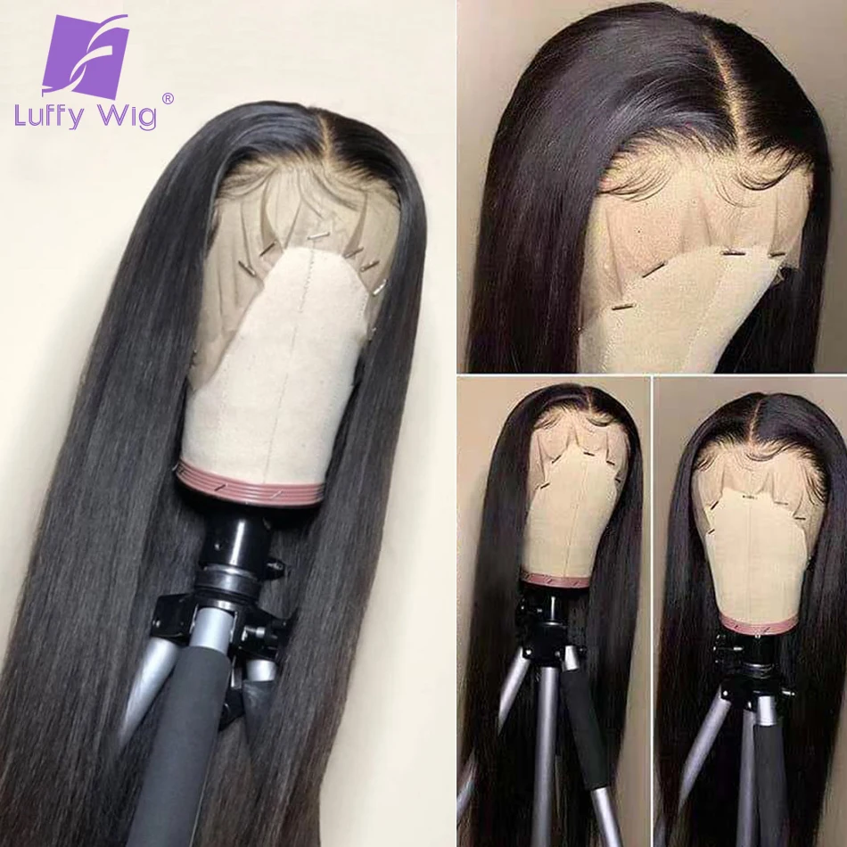 Hd Transparent Lace Frontal Wig Straight 13x6 Lace Front Wig Human Hair Pre Plucked Bleached Knots Brazilian Remy Hair for Women