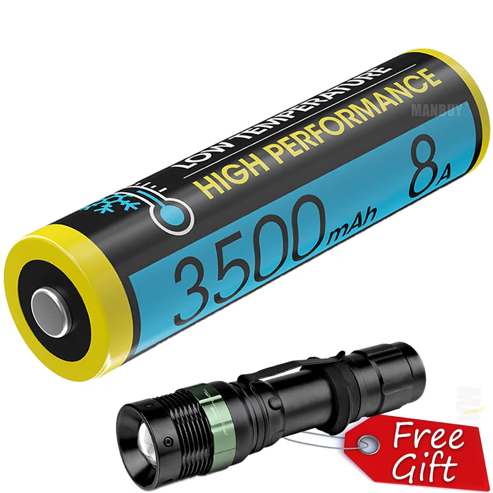 Wholesale Nitecore NL1835LTHP 18650 3500mAh 3.6V 8A -40C Low Temperature High Performance Protected Li-ion Button Top Battery