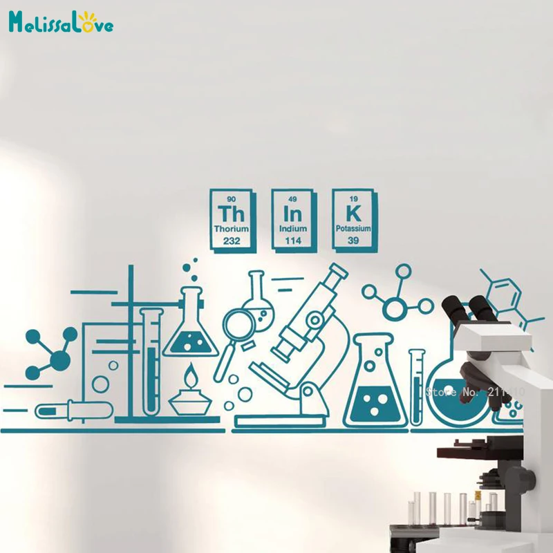 Chemistry Science Wall Art Vinyl Decals Educational Classroom Sticker For School Art Murals Removable YT6192