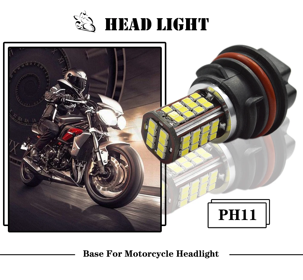 

2X PH11 DC10-30V 12V Led Motorcycle Headlight Scooter Bulb 6000k High/Low Beam Light ATV Moto Motorbike Accessories Fog Lamp