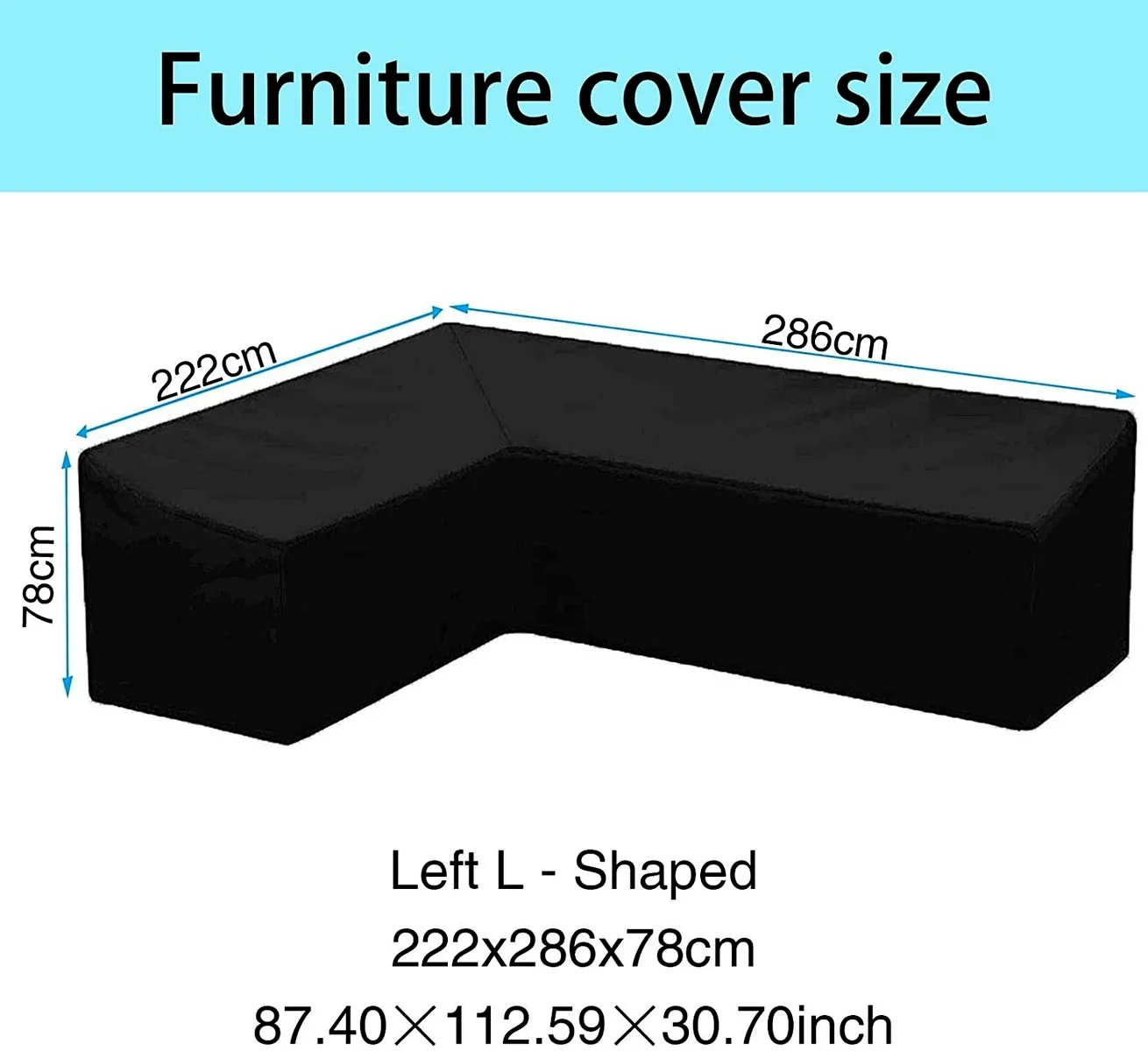 L Shape All-Purpose Covers Waterproof Rattan Corner Furniture Cover Garden Patio Outdoor Sofa Protector Anti-Dust