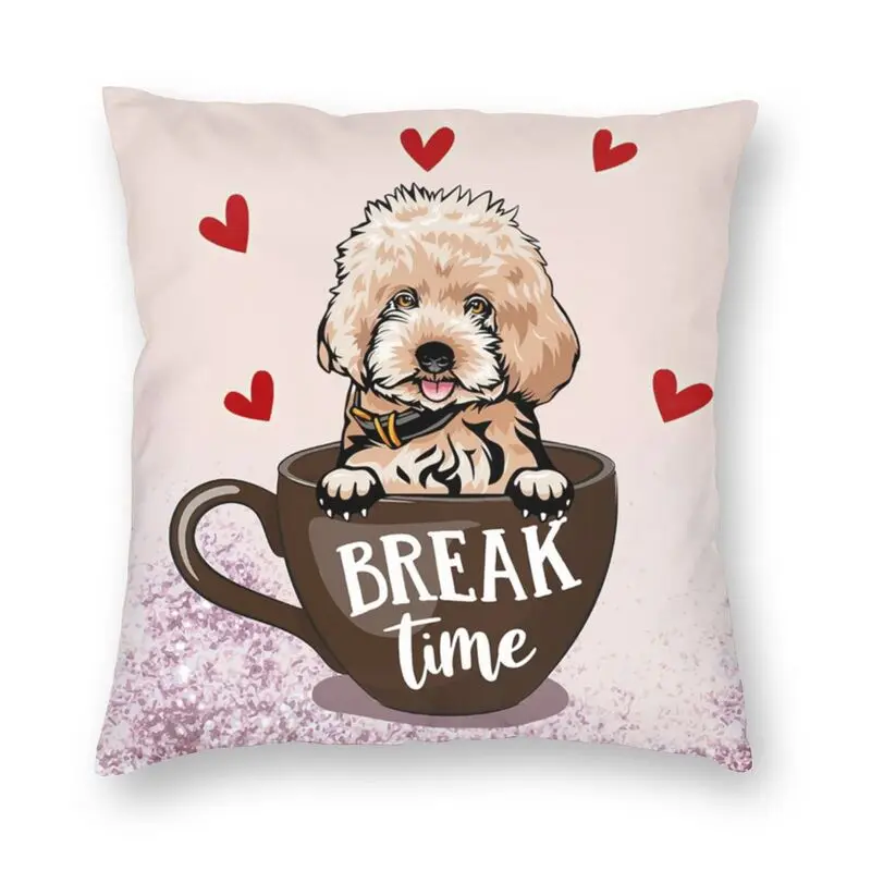 Vibrant Break Time Cute Poodle Dog Pillow Case Home Decorative 3D Double-sided Print Pudel Caniche Cushion Cover for Living Room