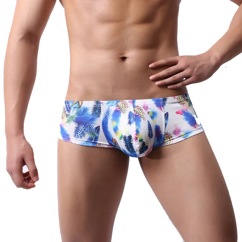 8PCS/Lots Sexy Men Boxer Shorts Printed Mini Underwear Calzoncillos Hombre Boxershort Underpants Calecon Homme Panties Plus Size