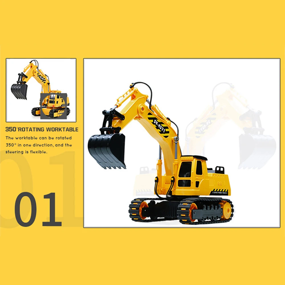 1/26 RC Truck Excavator Caterpillar Professional Remote Control Construction Vehicle Tractor Toy Machine Model Boy toys Gift