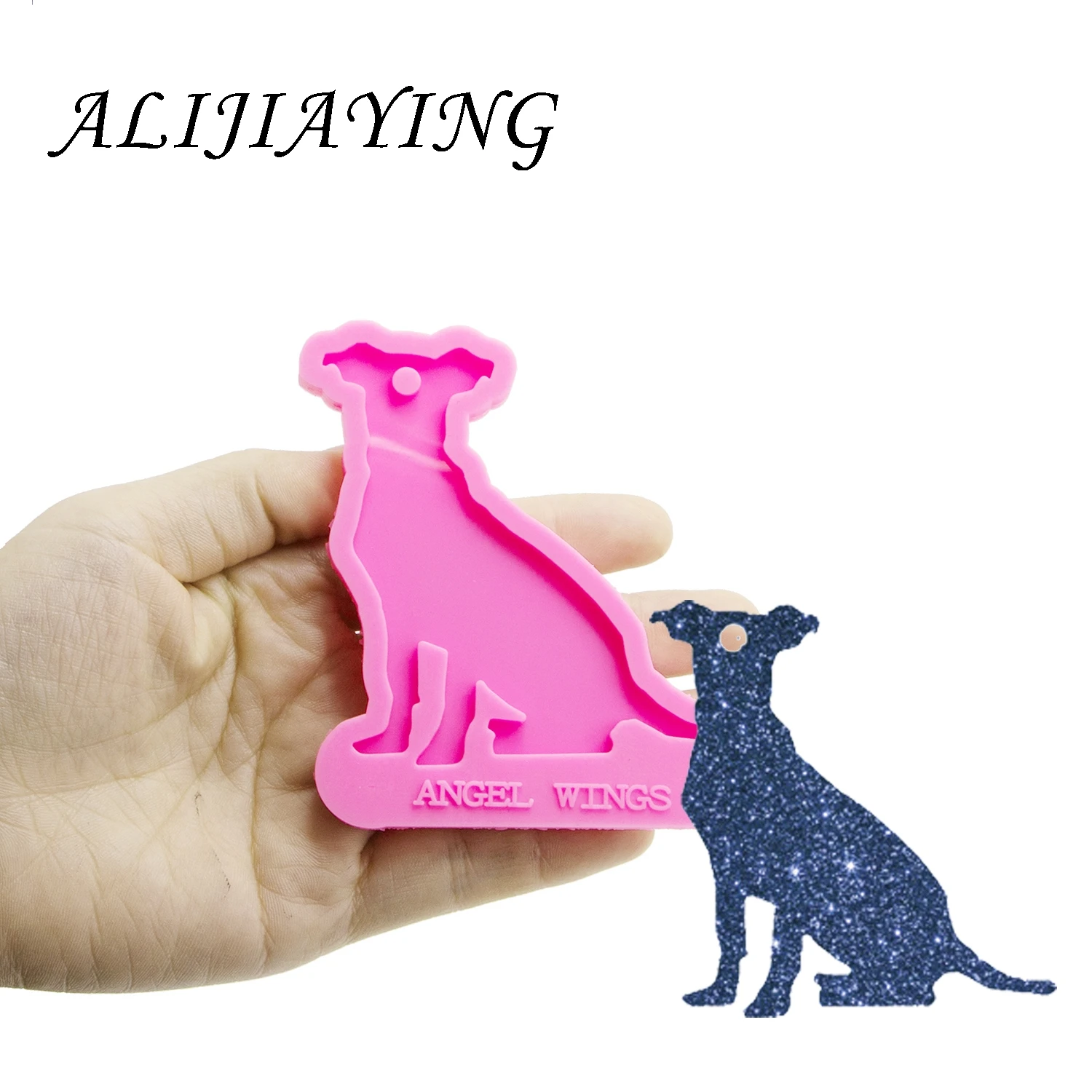 Shiny Different Breed Dogs Mold for Keychain , Poodle Silicone Epoxy Resin Mold, Fondant Chocolate Cake Molds DY0128