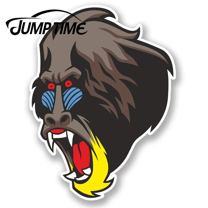 Jump Time for Baboon Vinyl Sticker iPad Laptop Car Bike Car Helmet Monkey Ape Decal Window Tank Waterproof Car Decoration