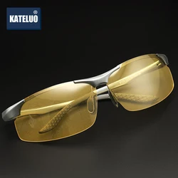 KATELUO Day Night Vision Goggles Yellow Car Glasses Anti-glare Driver's Glasses for Men Photochromic Polarized Men Sunglass 2173