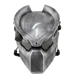 Alien Vs Predator Wolf Mask with Lamp Outdoor Wargame Tactical Mask Full Face Cs Mask Halloween Masks Party Cosplay Horror Mask