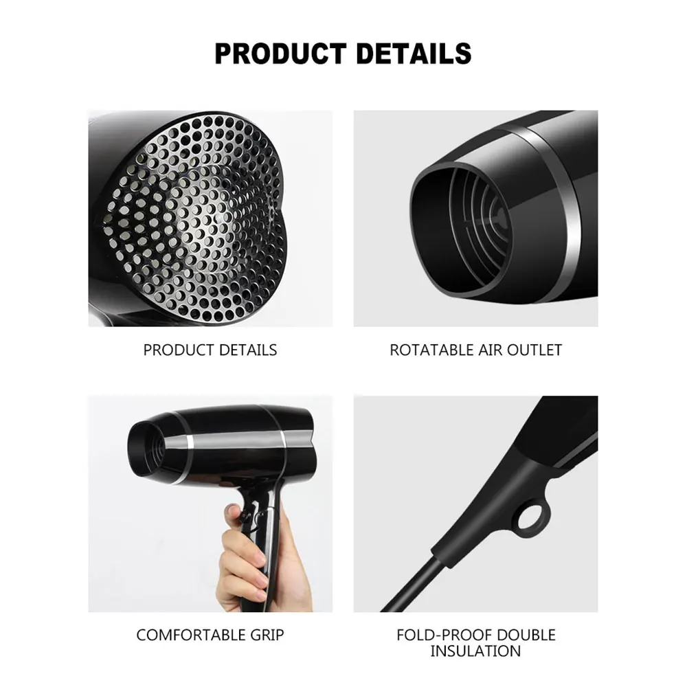 Small Folding Hair Dryer Hotel Hotel Hair Dryer Household Large Wind Hair Dryer K-4013