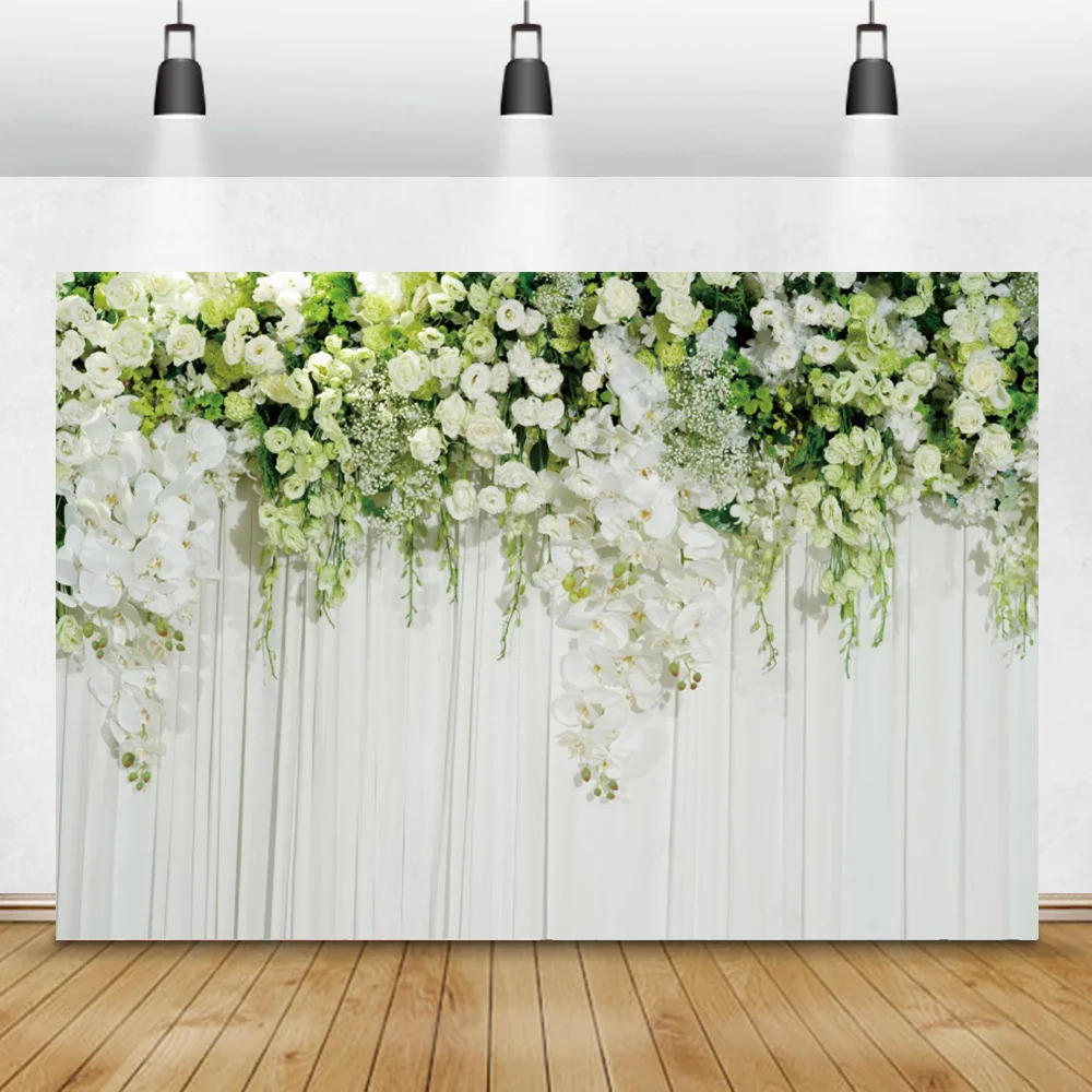 Wedding Ceremony Photo Background Children Birthday Party Flower Floral Wall Photography Background Family Portrait Photo Studio