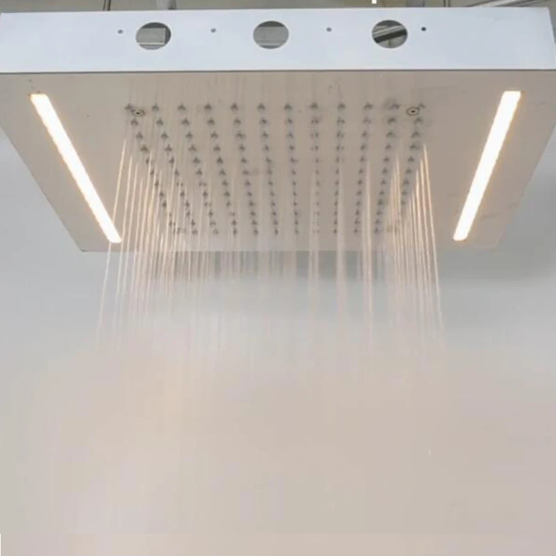 

Ceiling Shower Head LED Showerhead Rain Black Polished Shower Panel Bathroom Faucet Water Saving Overhead rain shower 500*360mm