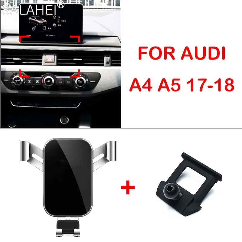 Car Mobile Phone Holder For Audi A4 2019 2018 Adjustable Air Vent Mount Phone Holder Clip Cover For Audi A4 2017 2018 Accessorie