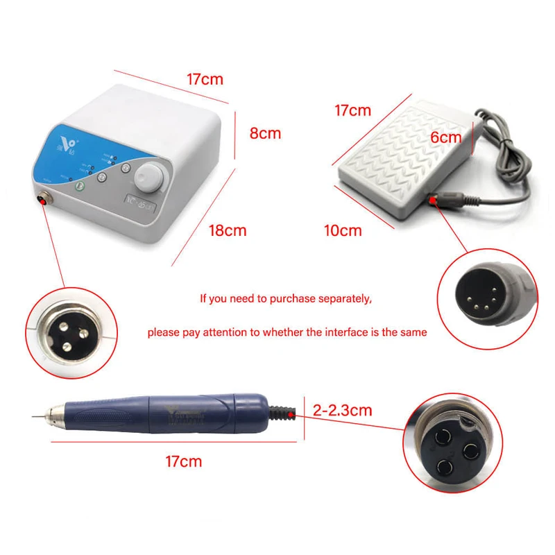 شحن مجاني مسمار الحفر المعدات المهنية 50 واط YCA500 + Q9 الكهربائية مسمار الحفر ل باديكير هلام مزيل طلاء الأظافر 50000PRM