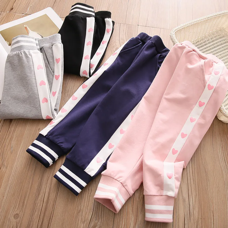 2024 Autumn Spring 2 3 4 6 8 10 Years Children\'s Clothing Striped Colorful Patchwork Sports Pants Trousers For Kids Baby Girls