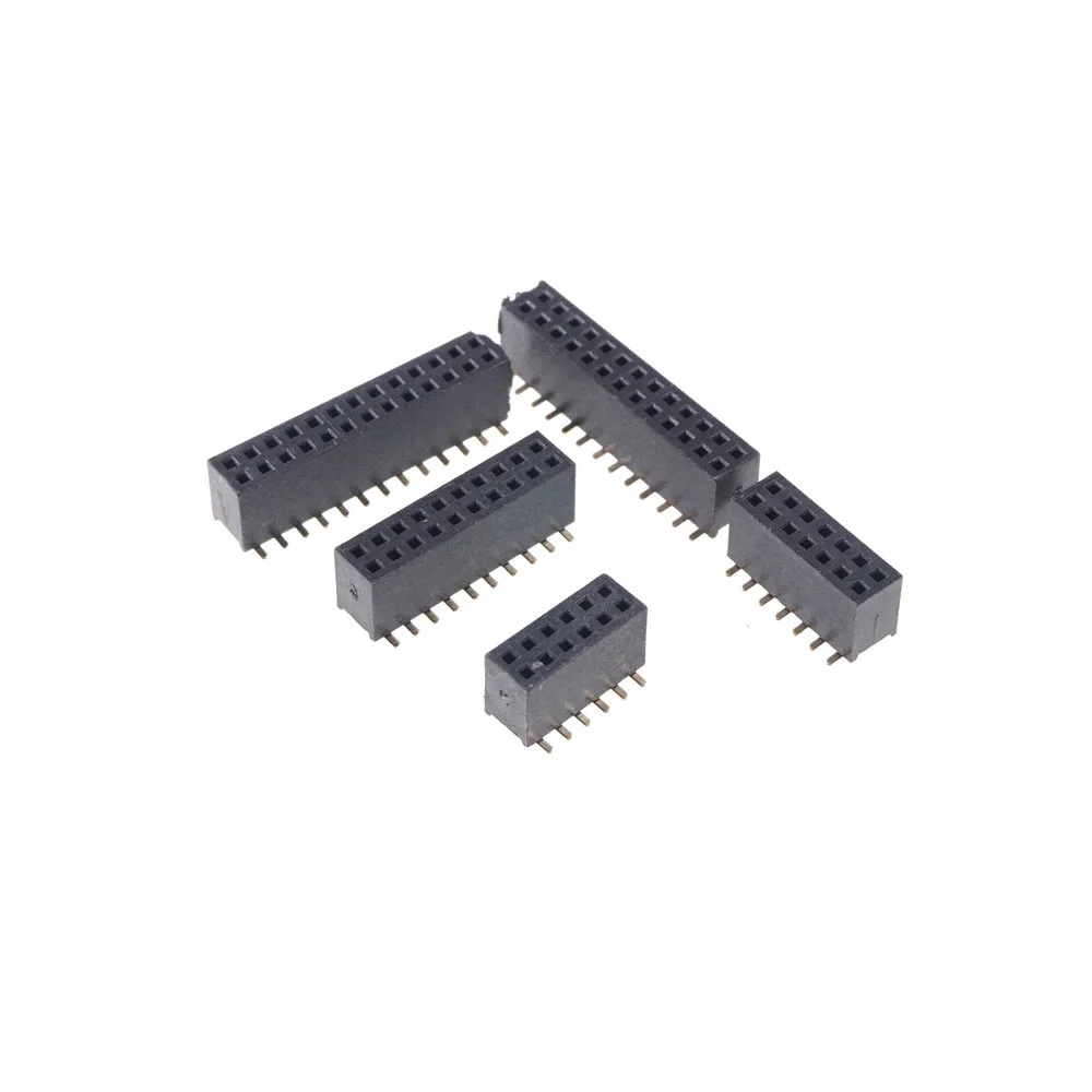 10 pcs SMT 1.27 mm Double Row PCB Female Header Socket 4 6 8 10 12 14 16 20 24 26 30 40 44 50 60 80 100 Pin Surface Mount