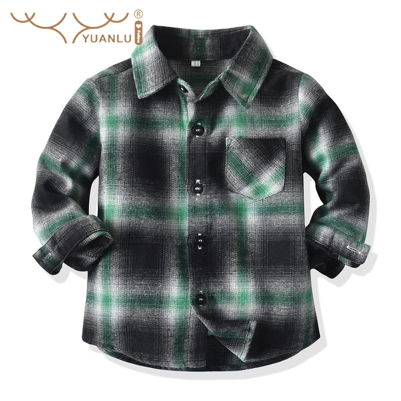 Lente En Herfst Plaid Casual Jongen Pak 1 Stuk Shirts Zachte Comfortabele Katoenen Kinderen Kostuums Voor Wedding Party