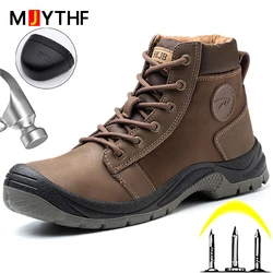 High Quality Men Work Shoes Boots Indestructible Shoes Anti-puncture Safety Shoes Boots Hiking Shoes Steel Toe Boots Male