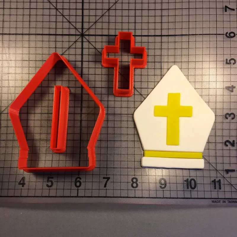 Christian Church Bishop Hat Silhouette Fondant Decorated Cookie Cutter Custom Made