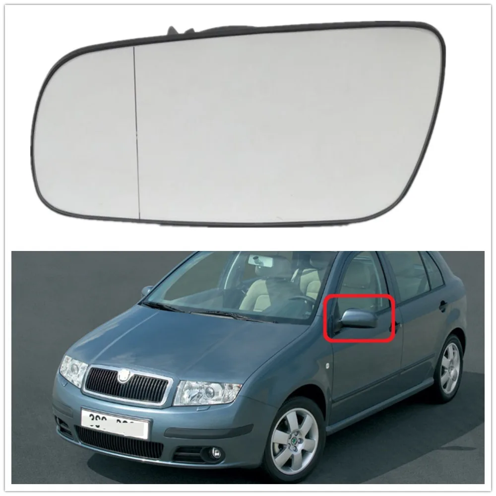 

Left Side For Skoda Fabia MK1 Facelift 2005 2006 2007 2008 Car-styling Heated Mirror Glass LHD