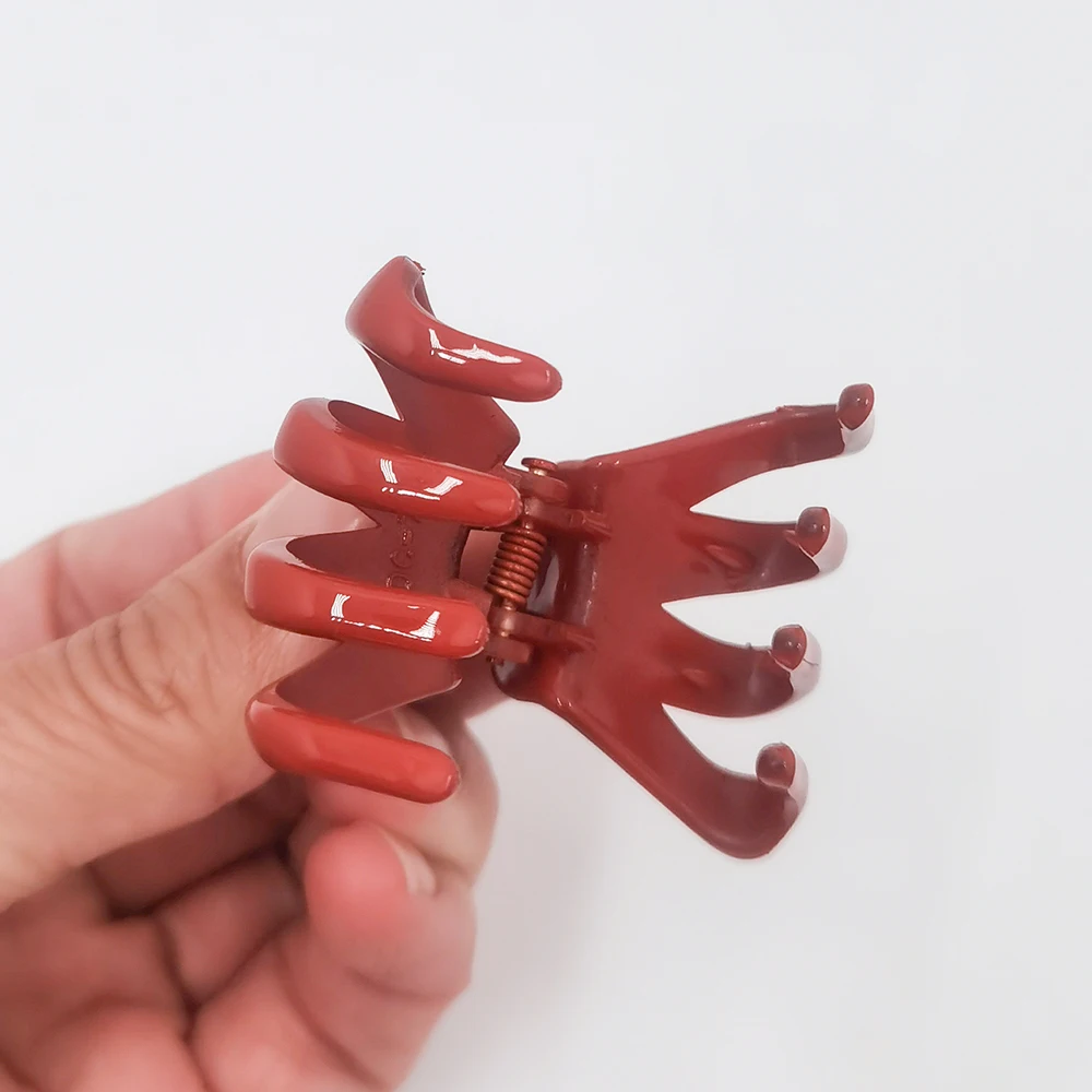 12Color/Card 4CM Acrylic Plastic Small Crab Hair Claw Clip Women Girls Cute Candy Mini Solid Barrette Clamp Hair Accessories Set