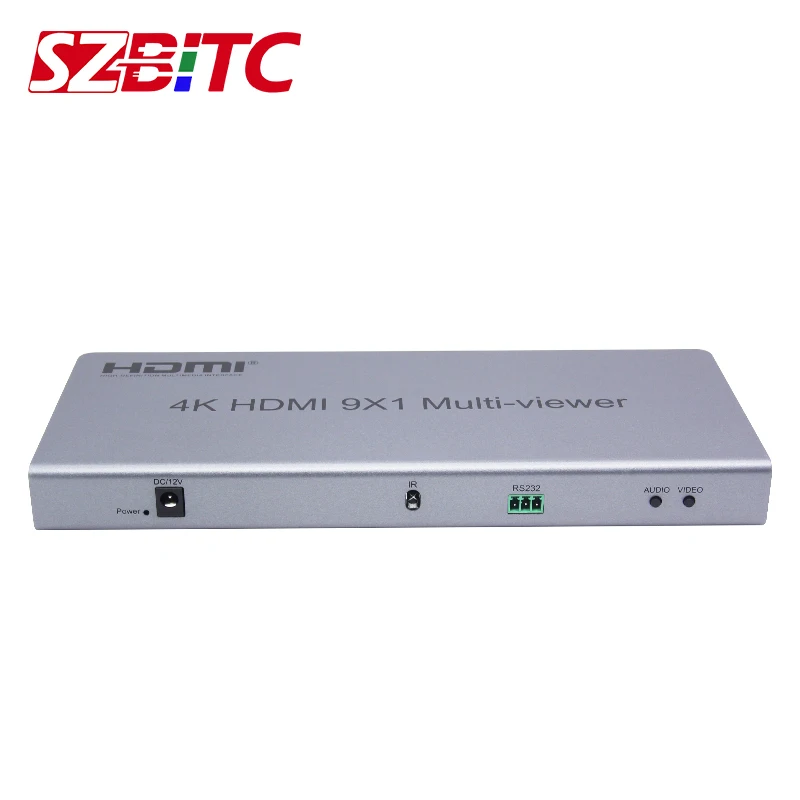 SZBITC 4K HDMI 9x1 Multi-viewer HDMI Switcher 9 in 1 out Konverter Pembagi Layar IR Beralih Mulus dengan Remote Control
