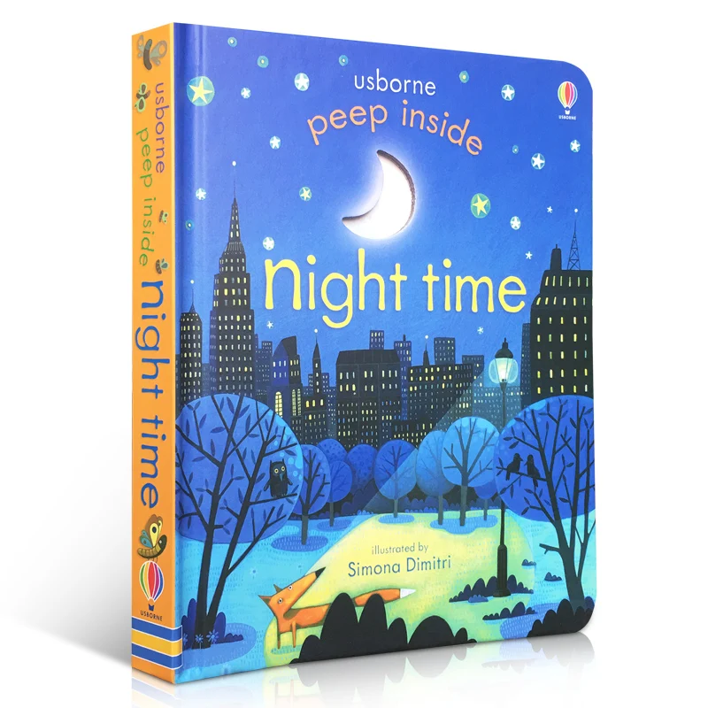 Обучающие 3d-книжки Usborne Peep Inside Night Time для детей, книга для чтения с откидной крышкой, подарок для детей раннего возраста