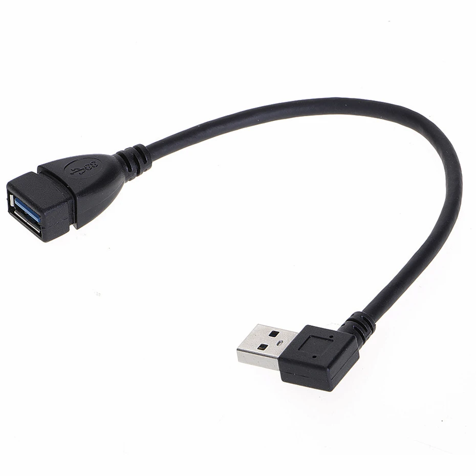 Adapter USB 3.0 lewy/w górę/w dół/w pod kątem 90 stopni przedłużacz męski na żeński przewód przejściowy kable USB