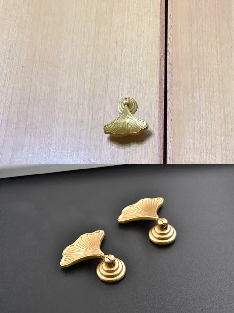 YUTOKO Gold Blatt 1 Stück Messing Griffe Möbel Cabint Zieht Luxus Schrank Kommode Schrank Schrank Schublade Zieht Knöpfe DLS01 – Detail 6