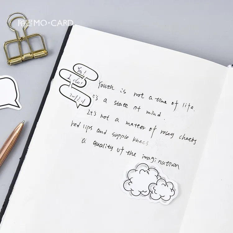 45PCS/box Creative Dialog Box Album Paper Lable Stickers Crafts And Scrapbooking Decorative Lifelog Sticker Cute Stationery