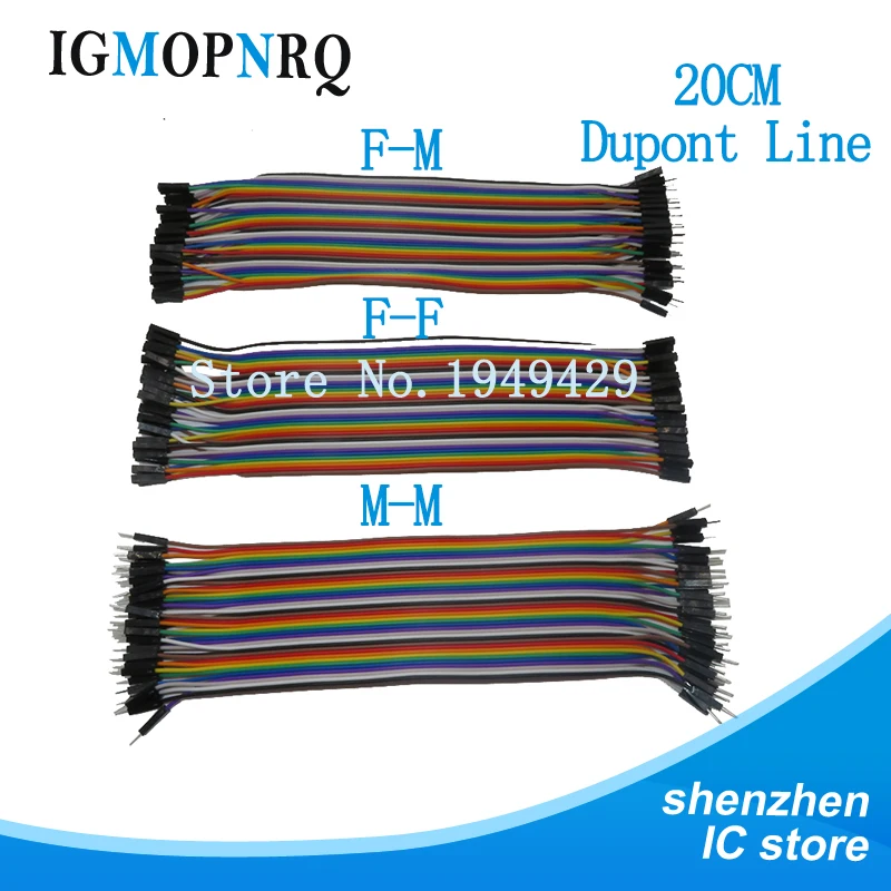 Dupont line 120pcs 20cm male to male + male to female and female to female jumper cable Dupont cable for Arduino diy kit