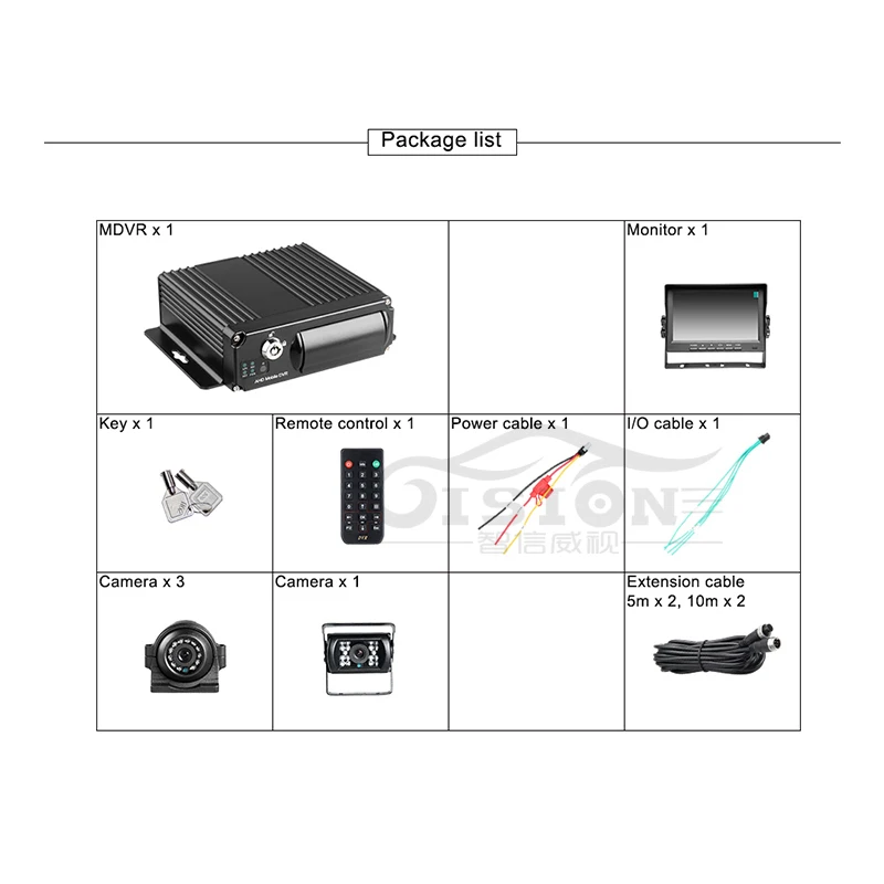 4CH H.265 MDVR 4 Camera Dvr Video Recorder System 1.3MP 720P Rear Side Front Camera 7" VGA Monitor Kits for Truck Van Bus RV