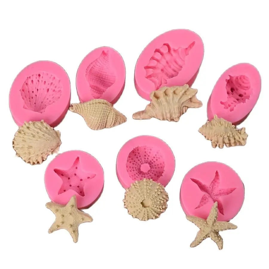 DIY Sea Shell Conch Cake Silicone Molds Fondant Cake Decorating Tools Gumpaste Chocolate Candy Soap   Clay Moulds E985