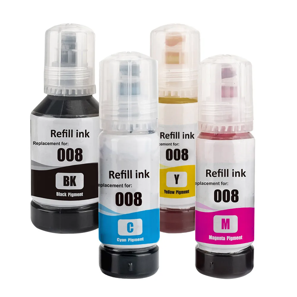 Refill Ink kit for Epson 008 pigment ink Ecotank  L6460/ L6490/ L6550/ L6570/ L6580/ L11160/ L15150/ L15160