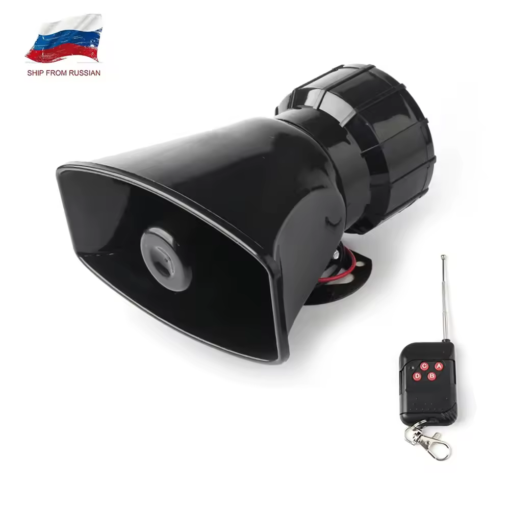 אביזרים לרכב 12V רמקול 130dB סירנת אלקטרונית אלחוטית עם אזעקה חזקה לרכב סירנת משטרה כבאית עם רעש חזק