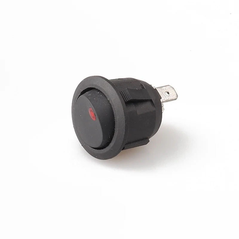 Sakelar Rocker Perahu 3Pin KCD2-101NM Posisi Snap-In SPST dengan Tembaga Lampu Merah