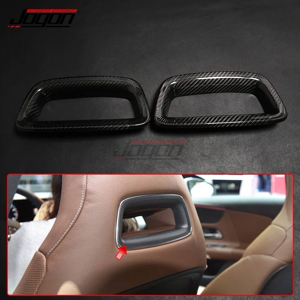 Car Pillow Back Seat Headrest Hole Cover Trim For Mercedes Benz A CLA Class  W177 V177 C118 A180 A35 A45 AMG CLA200 CLA45 Carbon