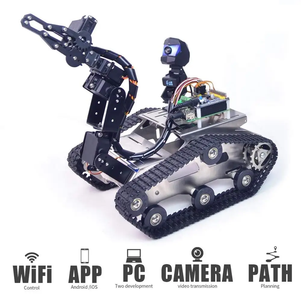 Smart Robot Car Kit for Raspberry Pi, WiFi/Bluetooth Control, Path Planning, Programmable Robot Kit