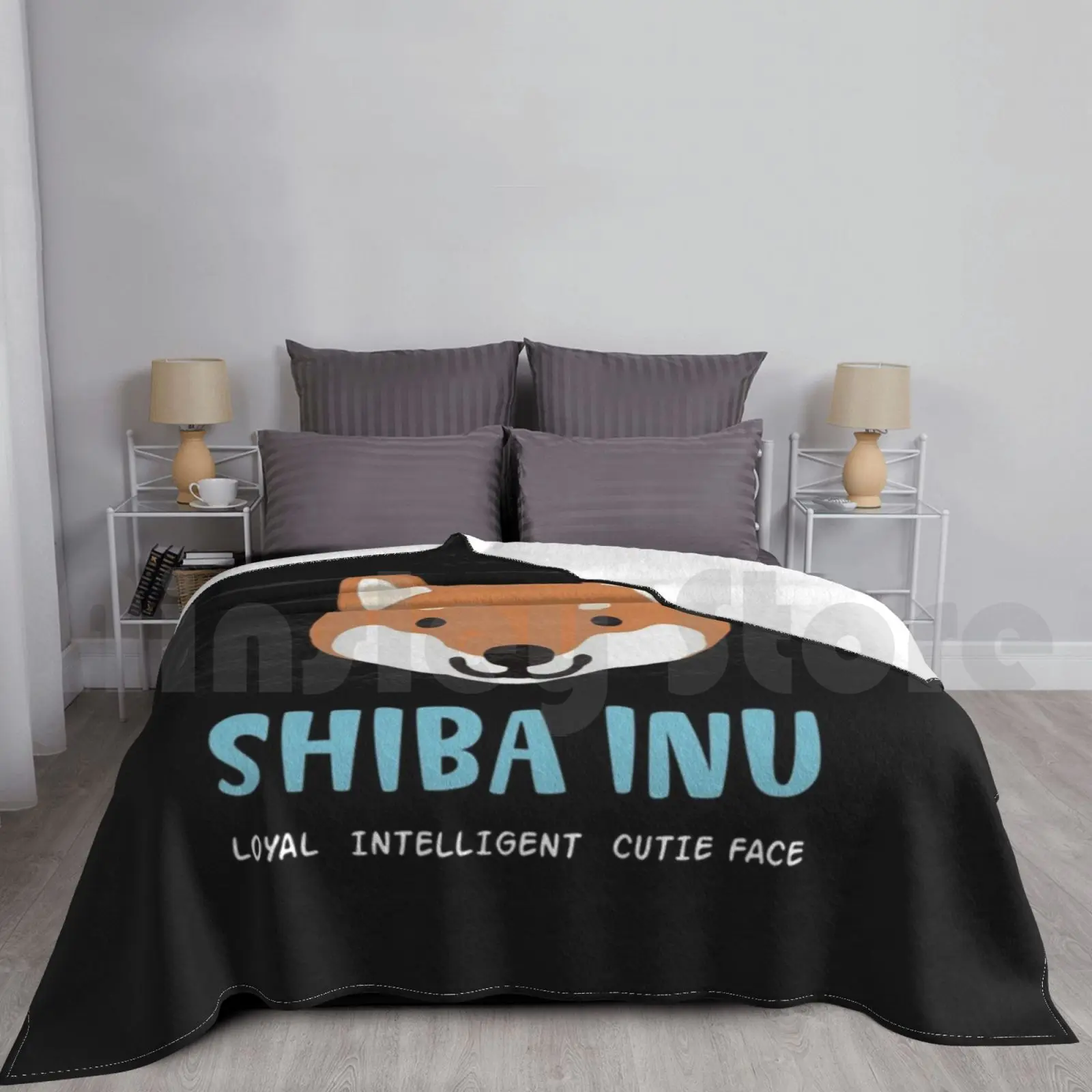 Shiba Inu : Loyal Intelligent Cutie Face | Cute Cartoon Dog Blanket Fashion Custom Shiba Inu Shiba Inu Dog Pets Cute