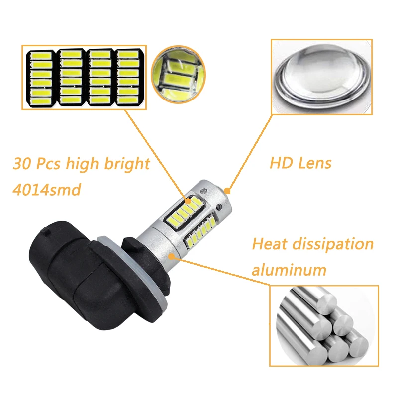 2x 881 H27 H27W/2 Led Bulb Super Bright Auto Fog Lamp Day Running Light Auto Motorcycl Lamp For Car Auto Replacement Bulbs