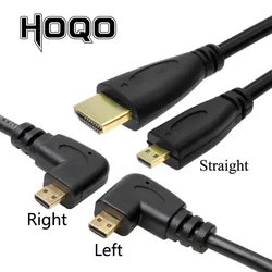 Kompatybilny-hdmi micro HDMI 90 lewy i prostopadły 90 stopni Micro HDMI do kabla HDMI dla Raspberry Pi 4 2m 3m 5m 50cm/150cm