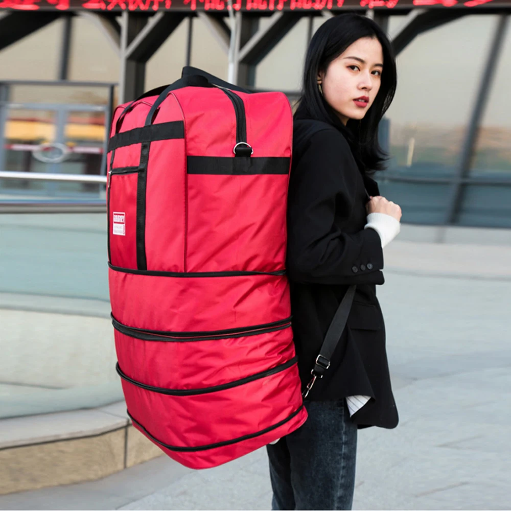 Large Capacity Universal Wheel Travel Bag Abroad Study Oxford Cloth Folding Rucksack Airplane Luggage Storage Suitcase New X49C