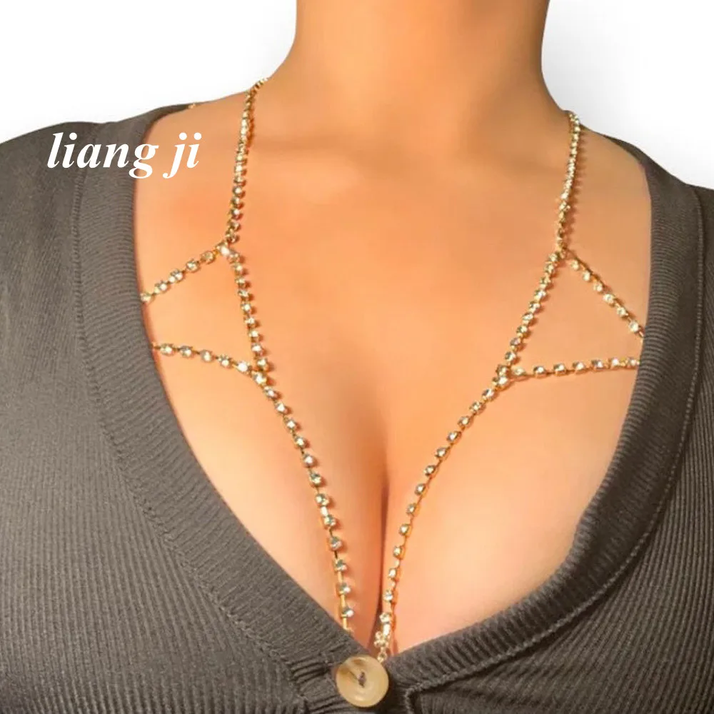 Breast Chain Body Chain Jewelry Chest Chain Women Necklace Sexy Beach Bikini Bra Harness Belly Chains Hang a Neck Body Jewelry