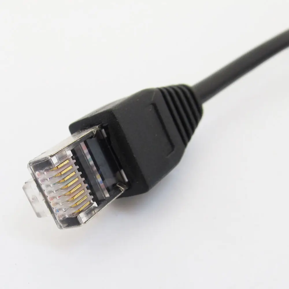 1pc 30cm/1ft 8P8C RJ45 męski na żeński M/F sieci kabel przedłużający śruba blokująca