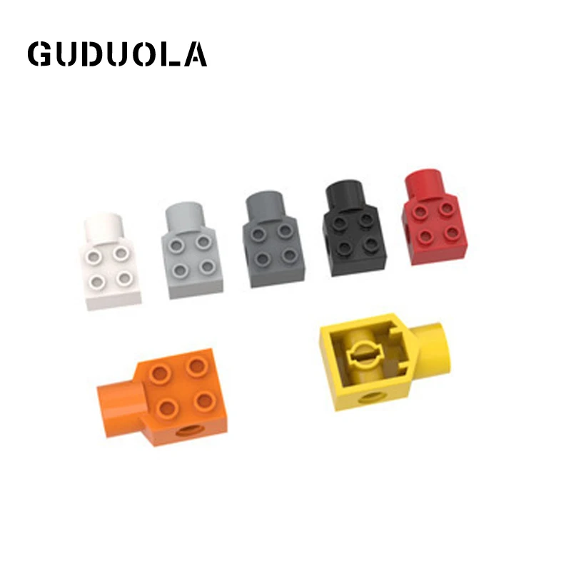 Guduola Brick 2x2 with Hole and Rotation Joint Socket 48169 MOC Build Small Brick Education Toy Parts 10pcs/LOT