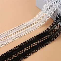 High Quality Beautiful Black Lace Ribbon Tape 4 cm Wide Embroidered Lace Trim DIY Sewing Decoration African Lace Fabric