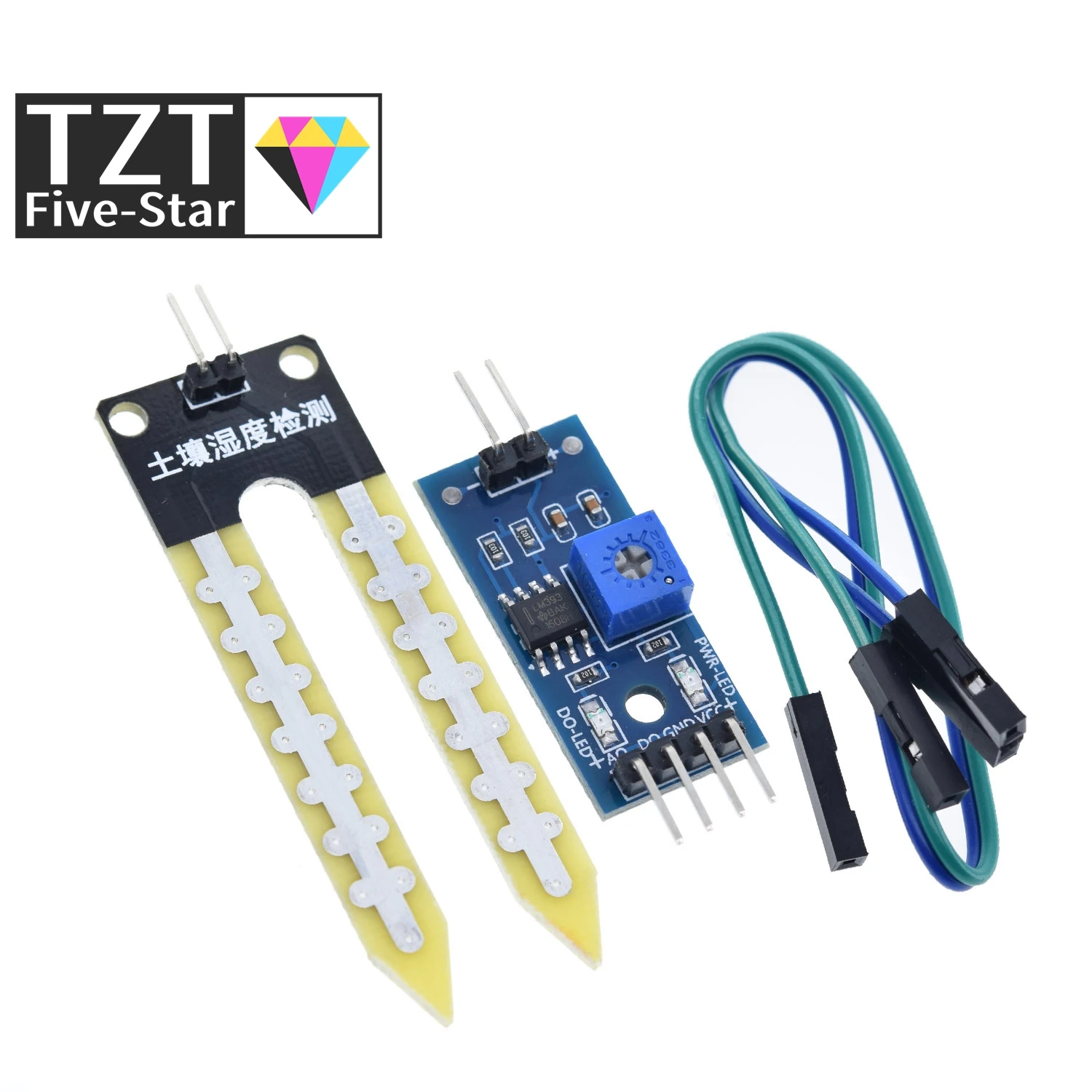 1/3 Stück Bodenfeuchte-Hygrometer-Sensor-Modul für Arduino Entwicklungsboard DIY Roboter Smart Car – Detail 3